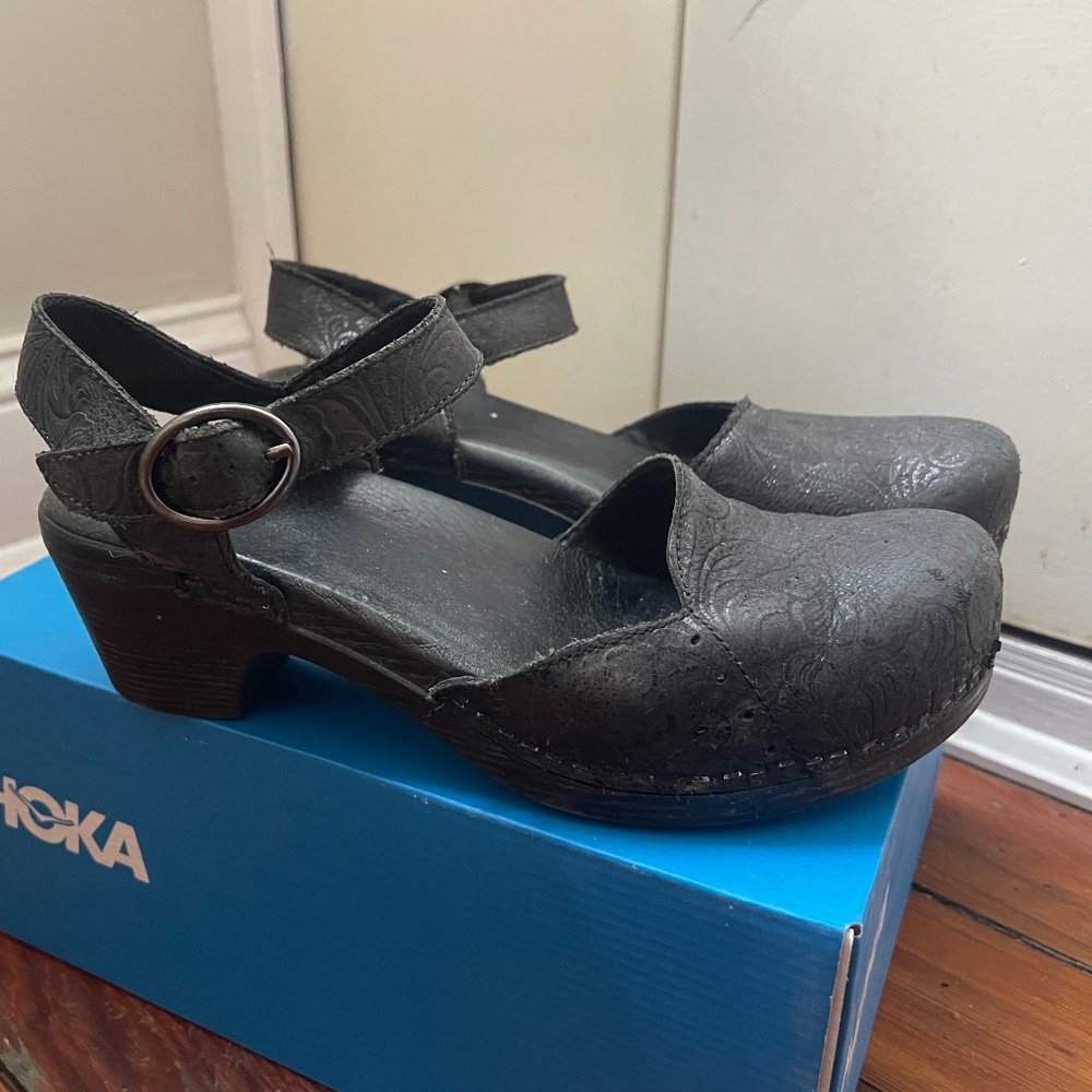 Dansko Sam paisley black Mary Jane clog